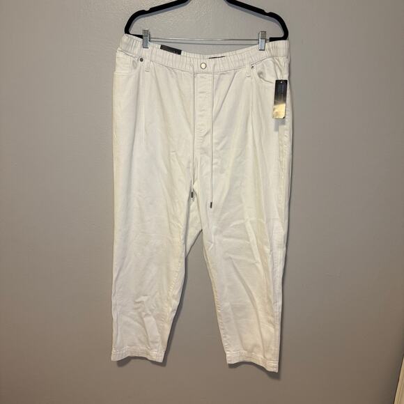 NWT Banana Republic Women's White Barrel Baggy High Rise Jeans Size XL - Picture 1 of 5